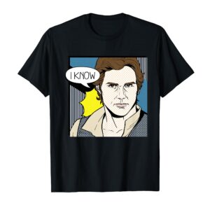 Star Wars Valentine's Day Han Solo I Know Pop Art Disney+ T-Shirt