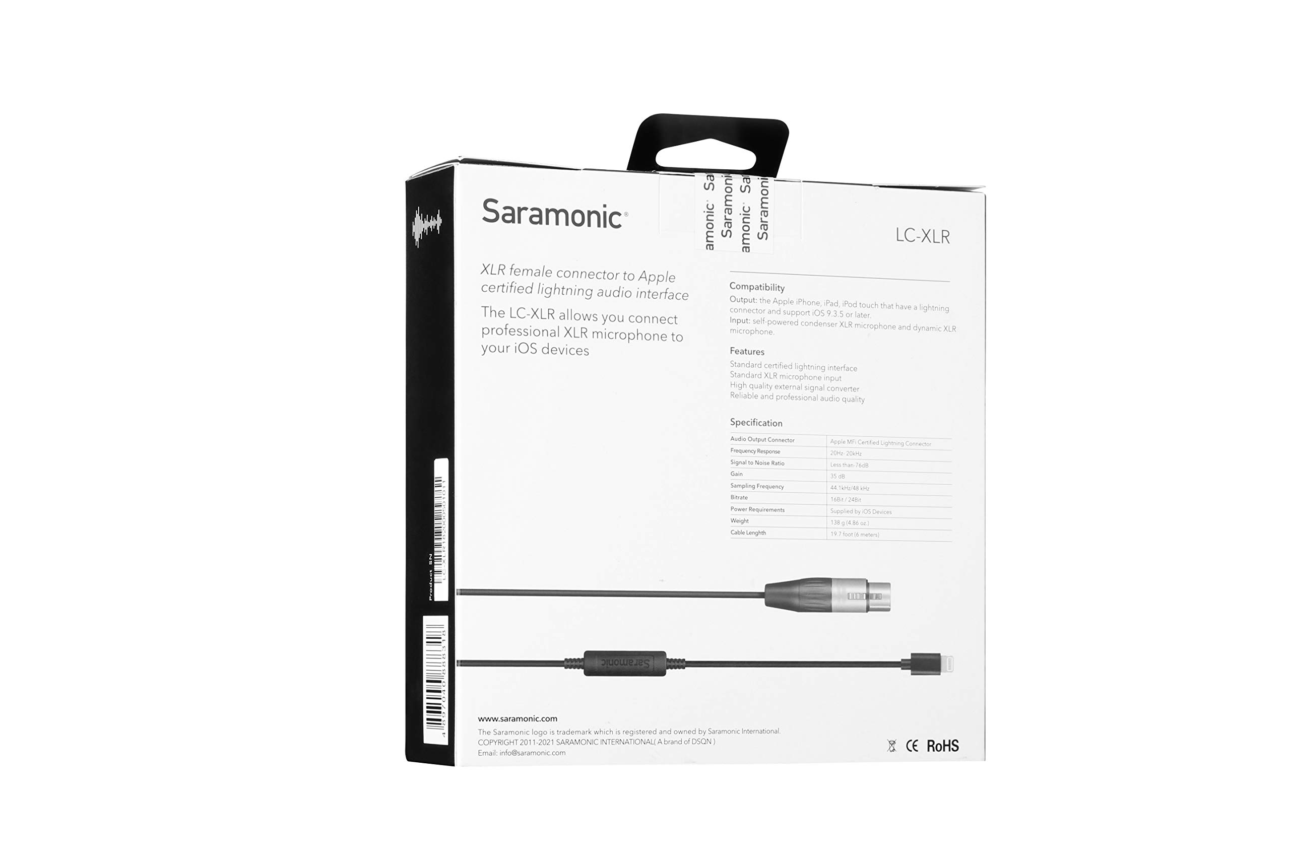 Saramonic XLR Female to Apple Lightning Microphone Interface Cable for iPhone & iPad (LC-XLR)