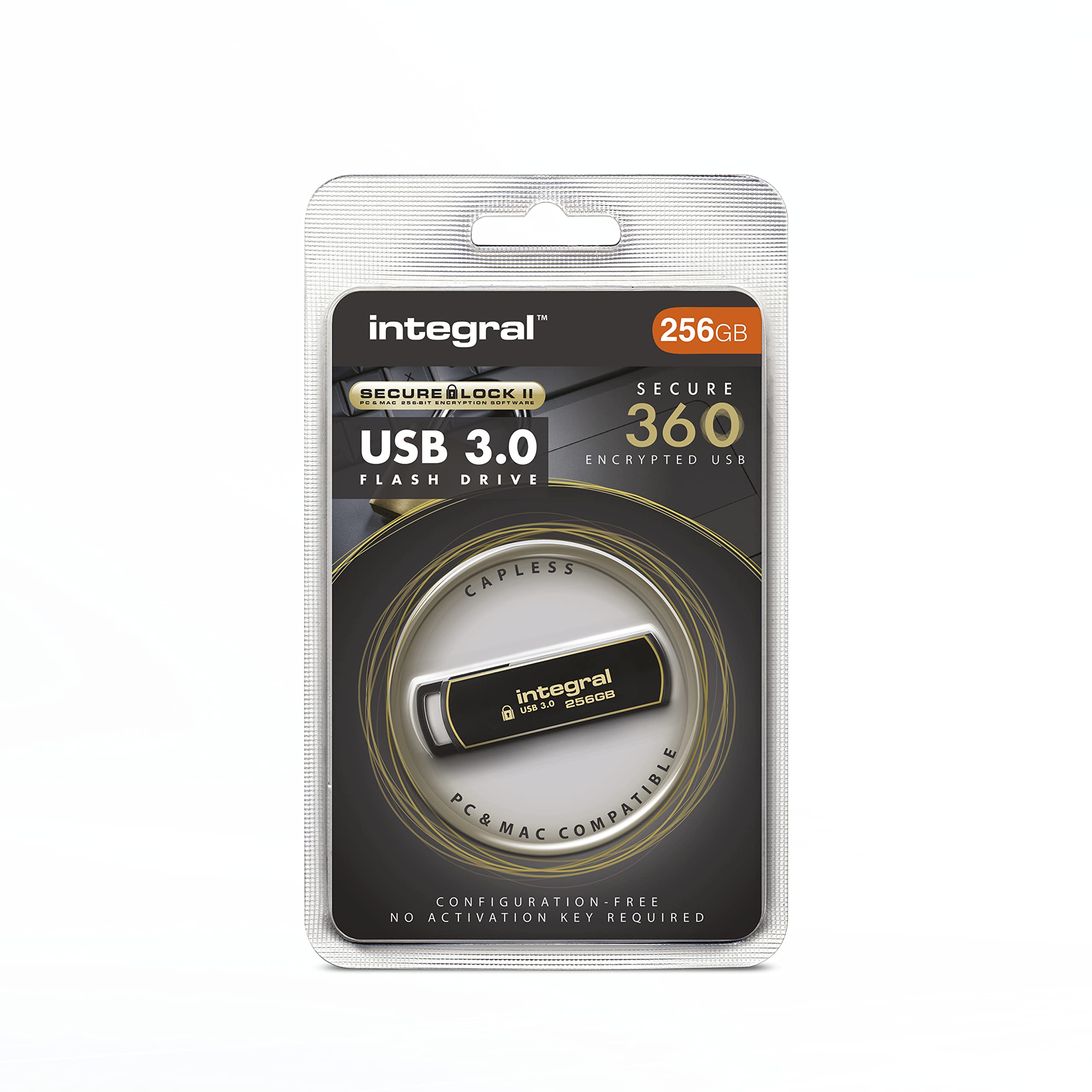 Integral 256GB Secure 360 Encrypted USB3.0 Flash Drive (256-bit AES Encryption)