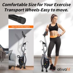 ATIVAFIT Exercise Bike Foldable Fitness Indoor Stationary Bike Magnetic 3 in 1 Upright Recumbent Exercise Bike for Home Workout (Grey)