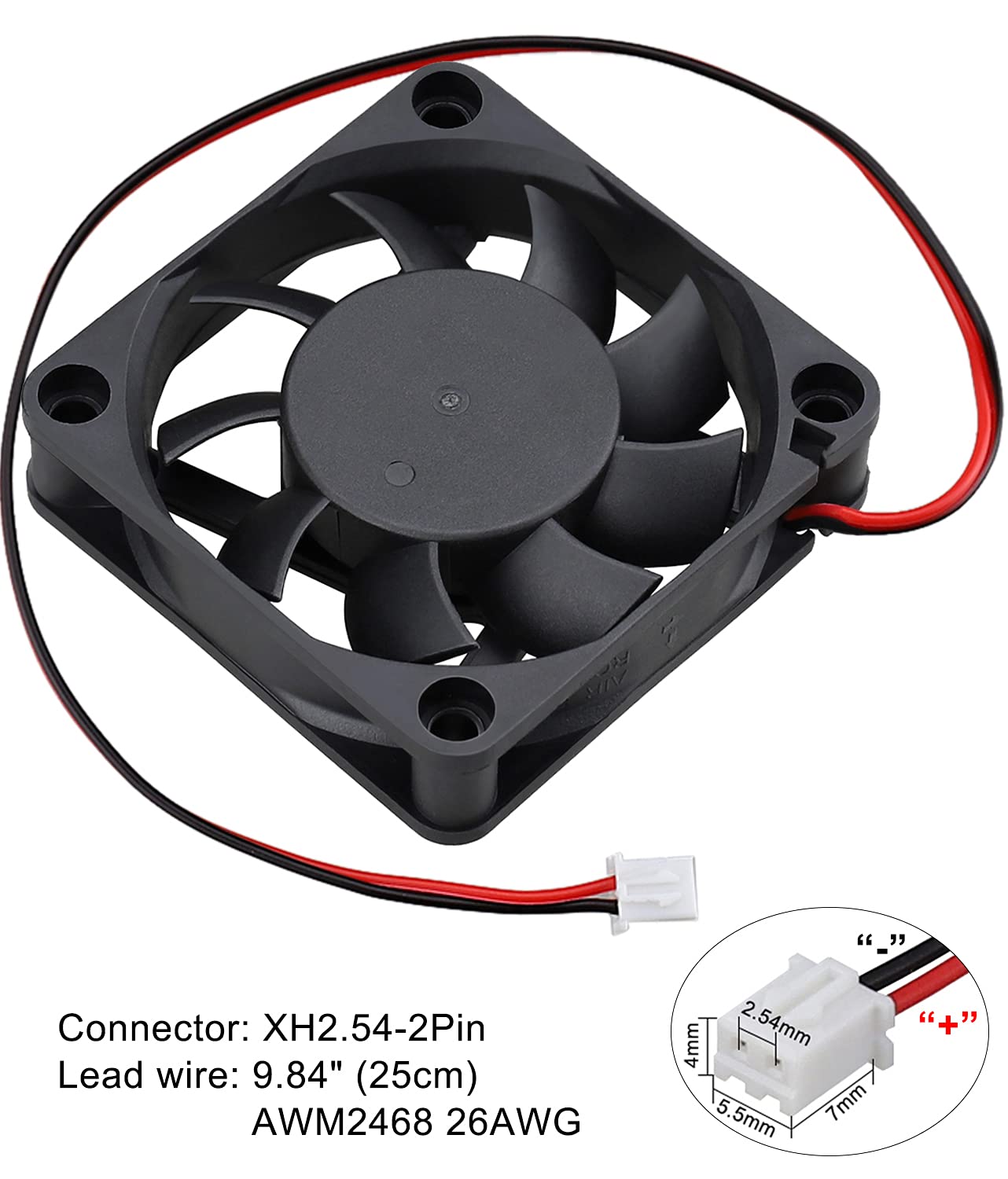 GDSTIME Dual Ball Bearing 60mm x 60mmx 15mm 12V High Speed DC Brushless Cooling Fan