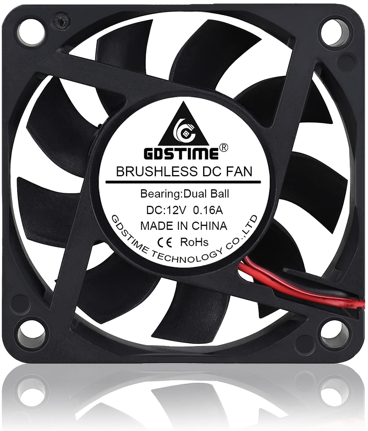 GDSTIME Dual Ball Bearing 60mm x 60mmx 15mm 12V High Speed DC Brushless Cooling Fan