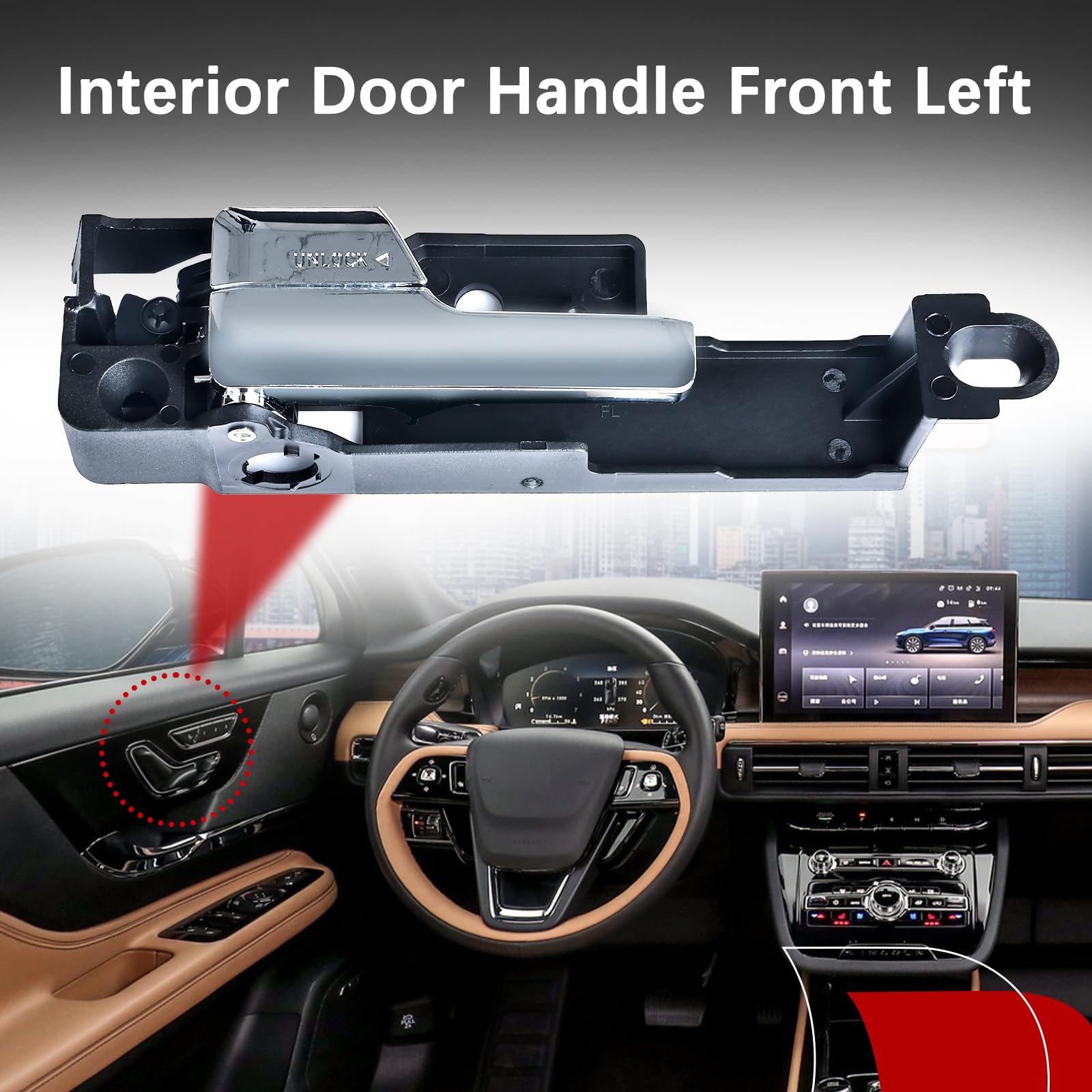 FAERSI Interior Door Handle Front Driver Side for 2006-2012 Ford Fusion, 07-12 Lincoln MKZ & 06 Zephyr, 06-11 Mercury Milan Replaces # 6E5Z-5422601-A