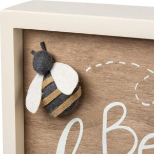 Primitives by Kathy Home Décor Bee Happy Wooden Inset Sign: Great for housewarming, gift, or any kitchen or living room