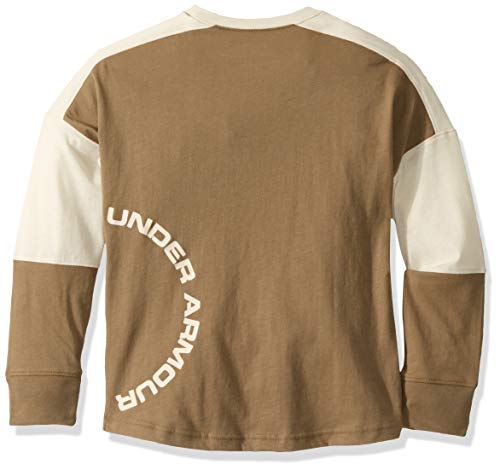 Under Armour Sportstyle Color Blocked Long-sleeve Shirt, Outpost Green (331)/Butter White, Youth X-Large