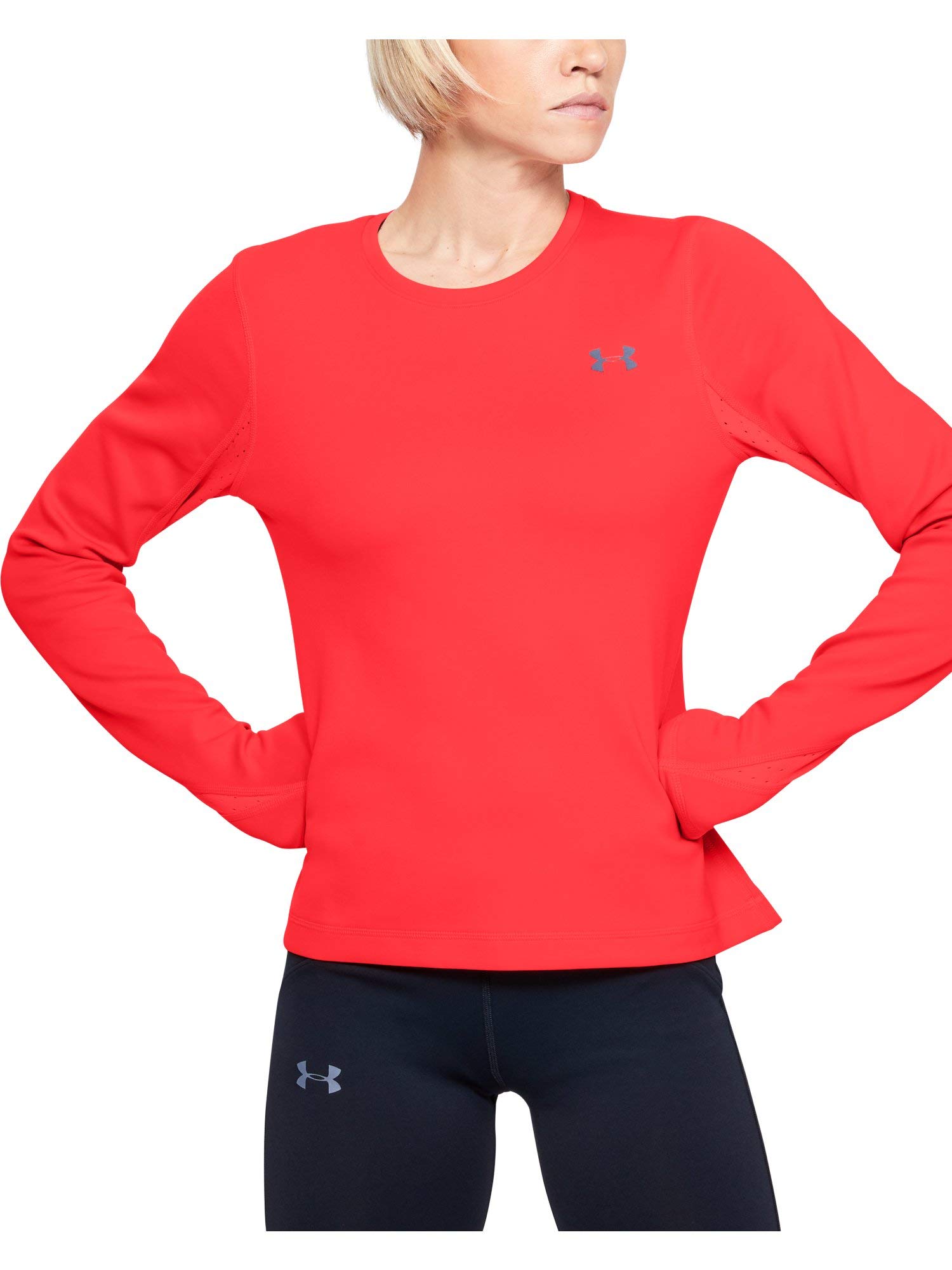 Under Armour Qualifier Coldgear Long-sleeve Shirt, Beta Red (632)/Reflective, Medium