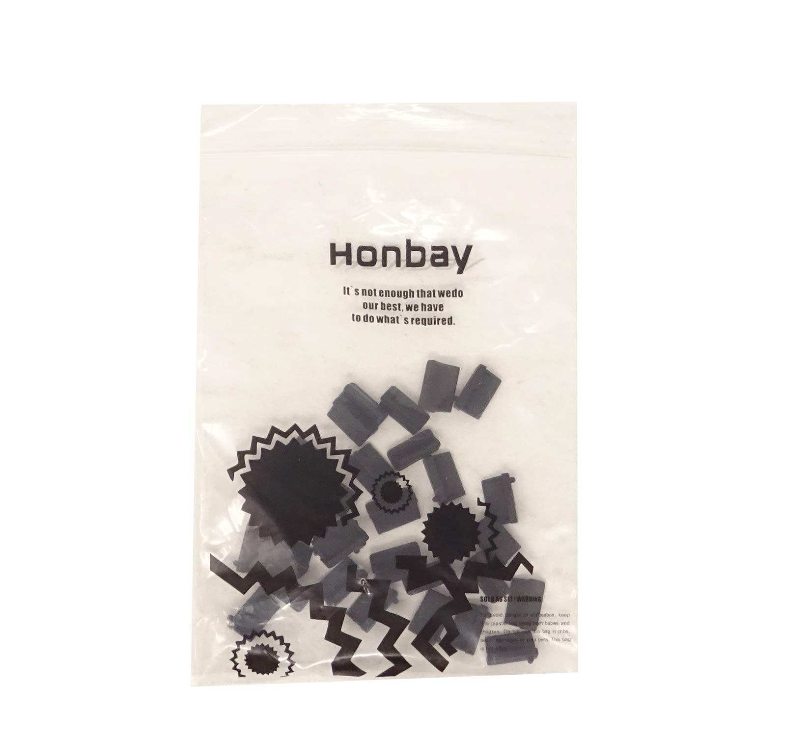 Honbay 30PCS Black Rubber USB Port Cover Anti Dust Protector