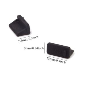 Honbay 30PCS Black Rubber USB Port Cover Anti Dust Protector