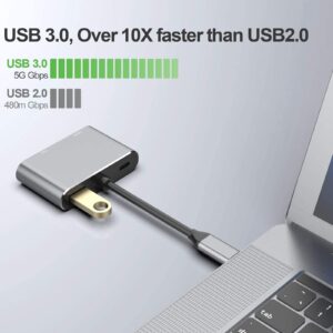 USB C to 4K HDMI VGA Adapter CLDAY 4-in-1 Hub USB 3.0 OTG Charging Power PD Port Compatible for MacBook Pro/Dell XPS/Samsung Galaxy…