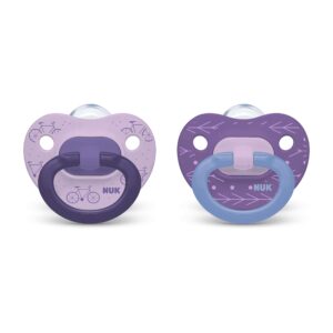 nuk orthodontic pacifiers, girl, 18-36 months, 2-pack