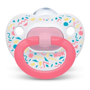 NUK Orthodontic Pacifier Value Pack, Girl, 6-18 Months (Pack of 3)