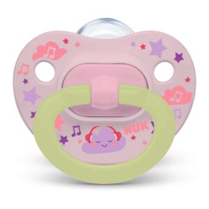 NUK Orthodontic Pacifier Value Pack, Girl, 6-18 Months (Pack of 3)