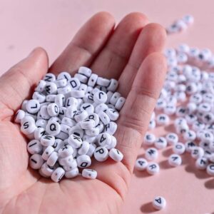 1620 Pieces A-Z Letter Beads, 7x4mm Sorted Alphabet Beads and White Acrylic Letter Bead Kit, Vowel Letter Beads for Jewellery Making&Crafts&Name BraceletsMaking&Crafts&Name Bracelets