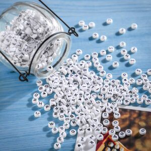 1620 Pieces A-Z Letter Beads, 7x4mm Sorted Alphabet Beads and White Acrylic Letter Bead Kit, Vowel Letter Beads for Jewellery Making&Crafts&Name BraceletsMaking&Crafts&Name Bracelets