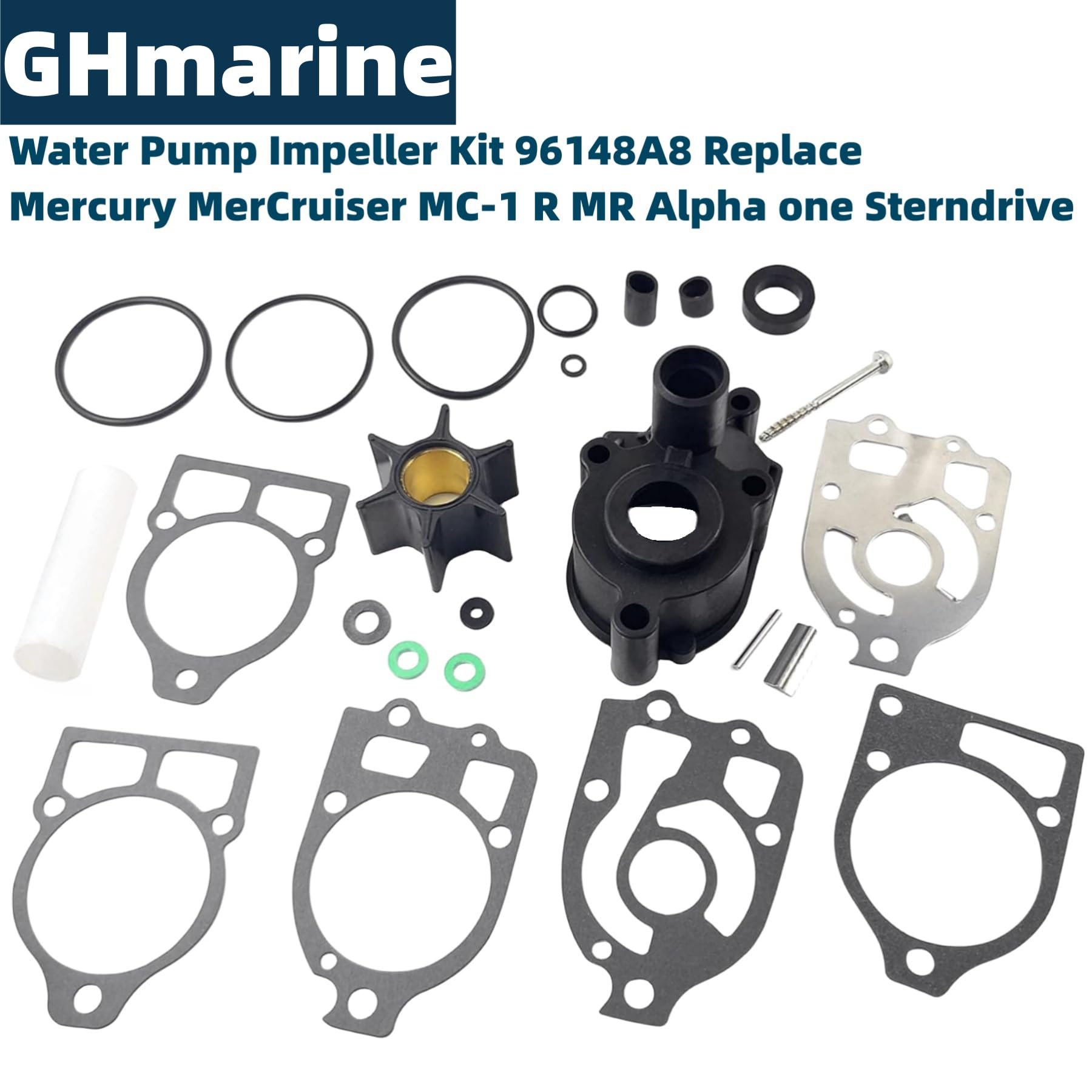 GHmarine 96148A8 Water Pump Impeller Kit Replaces Mercury Outboards MerCruiser Alpha One Stern Drives 46-96148A8 96148Q8