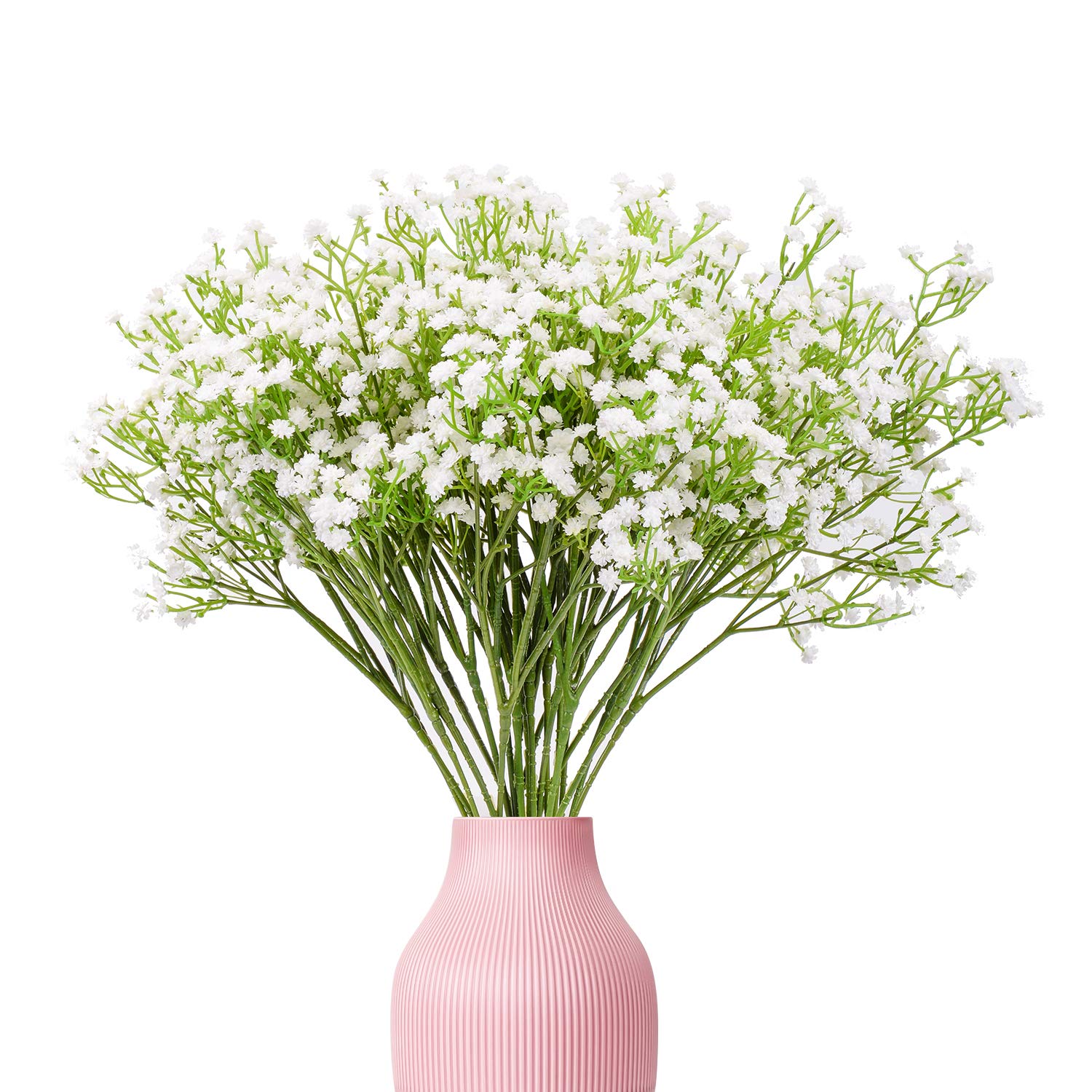 Yunuo Artificial White Baby Breath/Gypsophila Silk White Flowers 12 PCS Wedding Home Party Decor Gift (White)