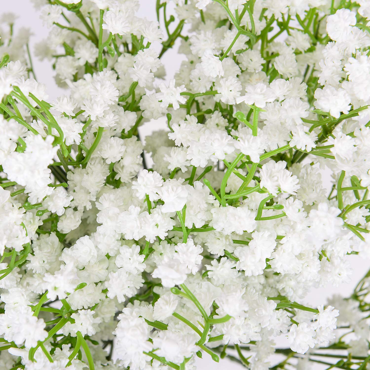 Yunuo Artificial White Baby Breath/Gypsophila Silk White Flowers 12 PCS Wedding Home Party Decor Gift (White)