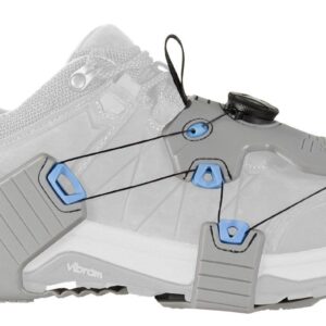 Korkers Ice Walker Ice Cleats - Lightweight and Durable - 22 Replaceable Steel Spikes (Grey/Aqua, Small)