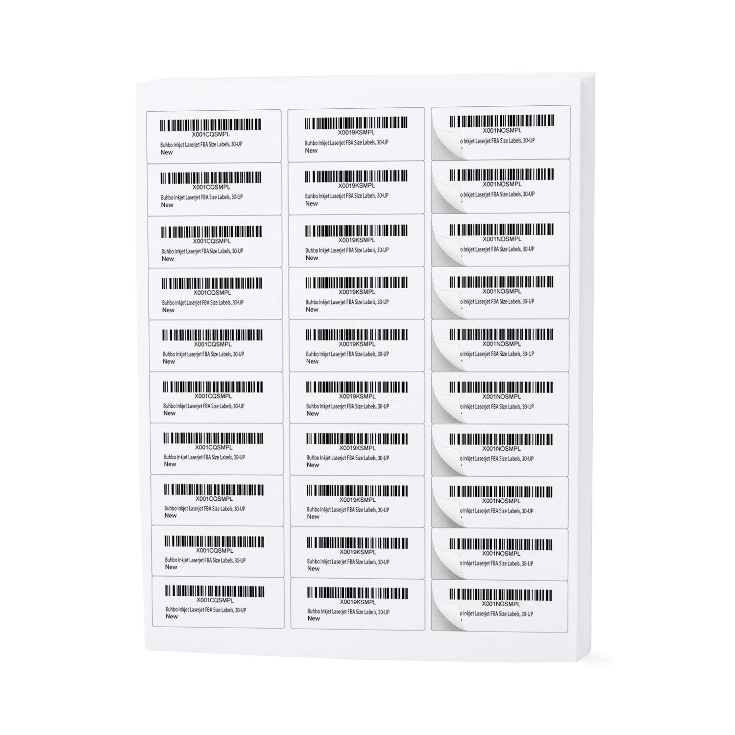 Buhbo 30-UP FBA Product Sticker Labels 1" x 2-5/8" Address Labels for Laser & Ink Jet Printers (100 Sheets, 3,000 Labels)