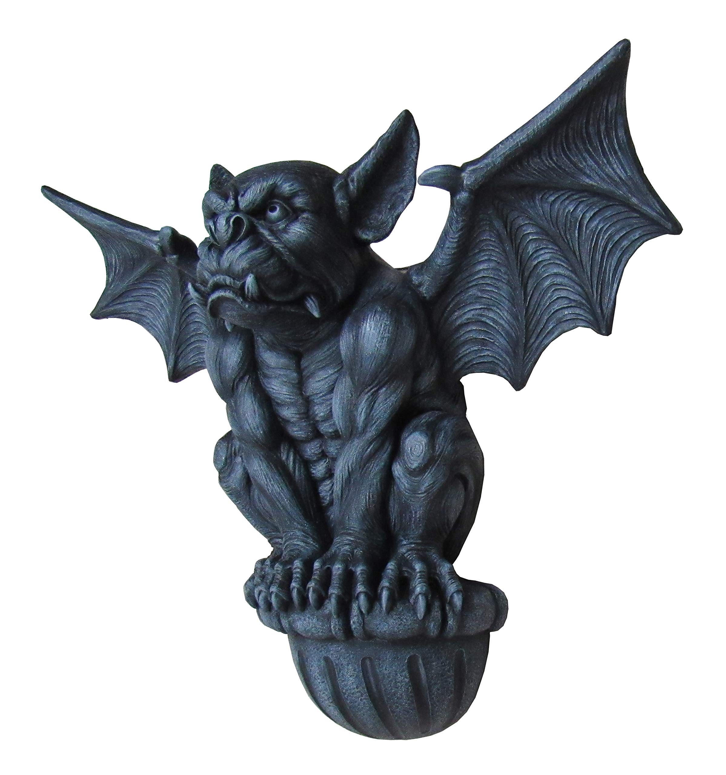 DWK - Castle Guardian - Large Indoor Outdoor Medieval Gargoyle Statue Architectural Wall Mounted Hanging Halloween Gothic Home Décor Accent, Stone Finish, 20-inch