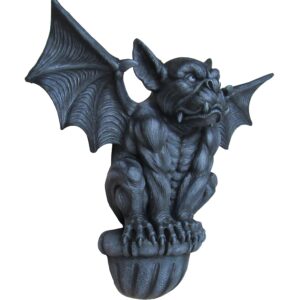 DWK - Castle Guardian - Large Indoor Outdoor Medieval Gargoyle Statue Architectural Wall Mounted Hanging Halloween Gothic Home Décor Accent, Stone Finish, 20-inch