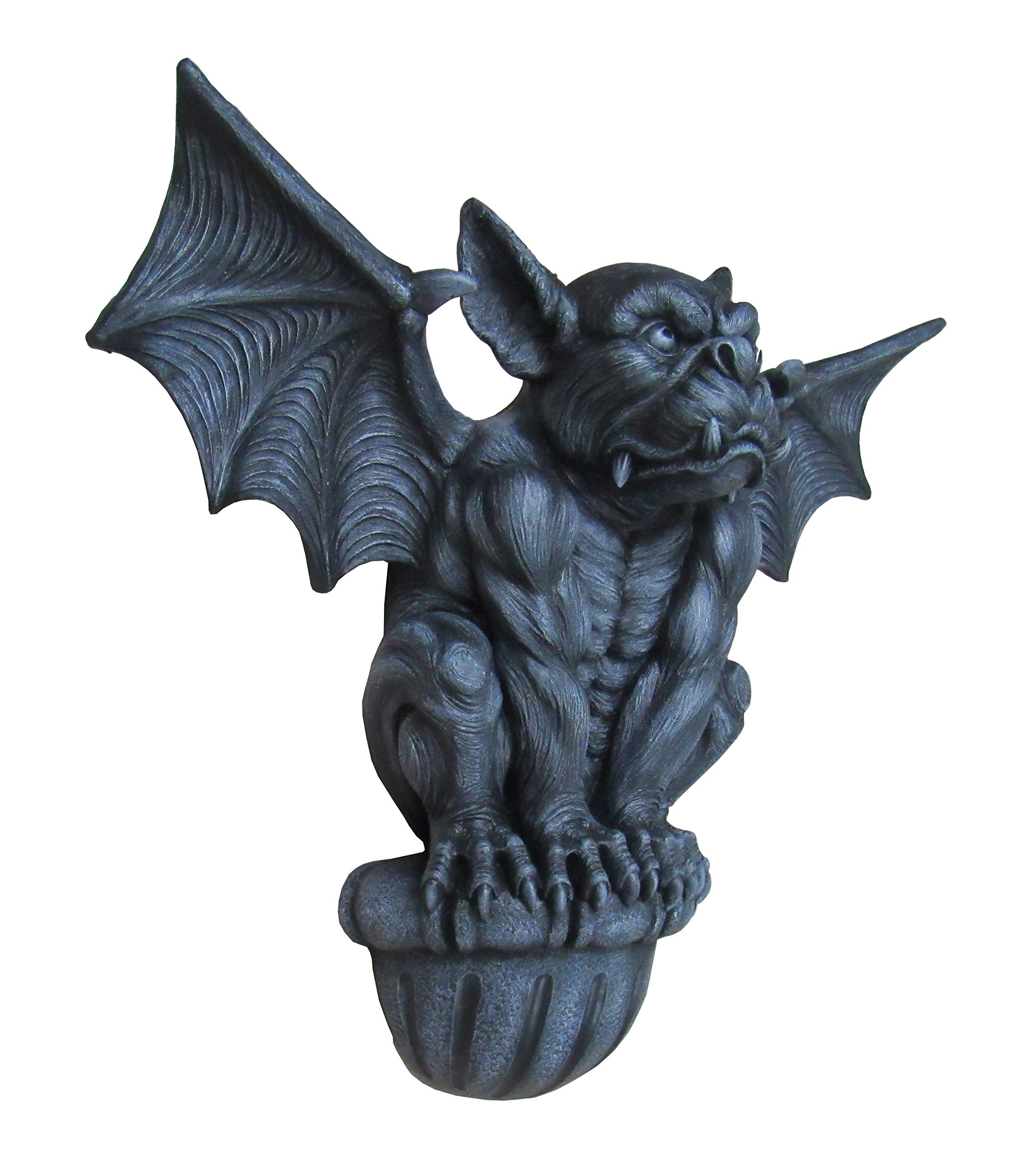 DWK - Castle Guardian - Large Indoor Outdoor Medieval Gargoyle Statue Architectural Wall Mounted Hanging Halloween Gothic Home Décor Accent, Stone Finish, 20-inch