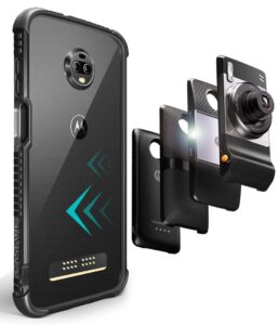 casewe - motorola moto z3 / z3 play protective flexible bumper case cover/compatible with moto mods - all matte black