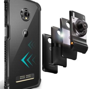 Casewe - Motorola Moto Z3 / Z3 Play Protective Flexible Bumper Case Cover/Compatible with Moto Mods - All Matte Black