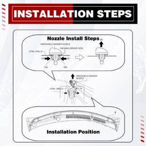 OTUAYAUTO Front Windshield Washer Nozzles - Replacement for Lexus, Scion, Toyota - Replaces OEM #: 85381-12300, 85381-12320 Spray Jet Kit （pack of 2）