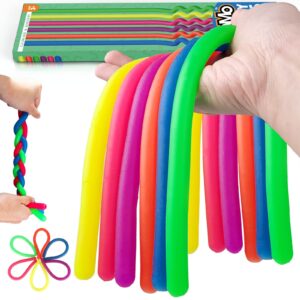 bunmo super sensory stretchy strings 6pk | calming & textured monkey stretch noodles | sensory toys for autistic children | stress relief & anxiety toys for kids | hours of fun for kids (smooth)