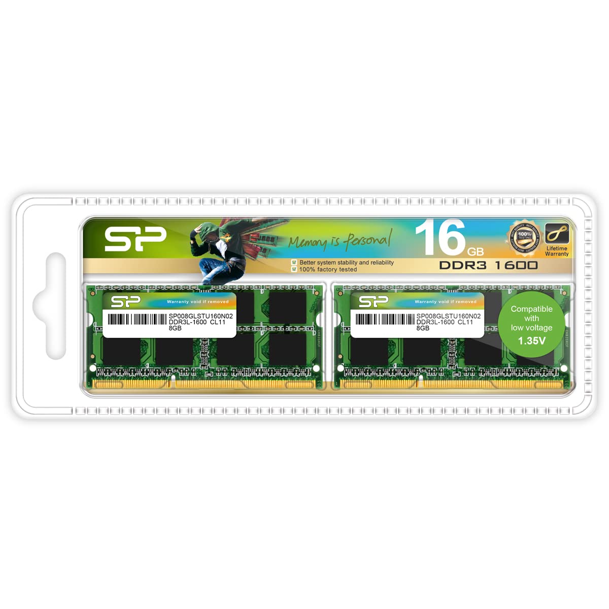 Silicon Power Hynix IC Compatible for Apple DDR3 DDR3L 16GB (2x8GB) RAM 1600MHz (PC3 12800) 204 pin CL11 1.35V Non ECC Unbuffered SODIMM Laptop Notebook Memory RAM Module Upgrade