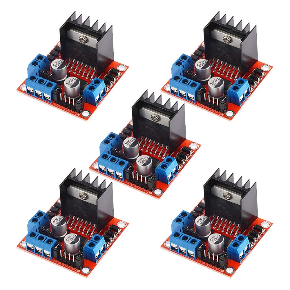 Aideepen 5pcs L298N Motor Driver Controller Board Module Stepper Motor DC Dual H Bridge for Arduin0 Smart Car Power UN0 MEGA R3 Mega256O