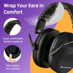 VANDERFIELDS Hearing Protection Ear Muffs for Noise Reduction, 26dB Certified, Noise Cancelling Safety Ear Protection for Shooting, Adult Headphones for Lawn Mowing, DIY, Construction, Woodworking
