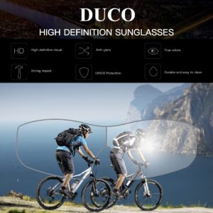 DUCO Polarized Sports Cycling Sunglasses for Men with 5 Interchangeable Lenses for Running Golf Fishing Hiking Baseball