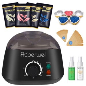 waxing kit for women - automatic thermostatic wax warmer for hair removal hard wax kit with 14.1oz wax beads, beginner wax pot wax machine for brazilian waxing