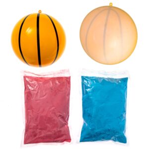 Gender Reveal Basketball with Powder | Exploding Basketballs Kit | Includes Both Pink and Blue Color Packs + One Basketball Shell