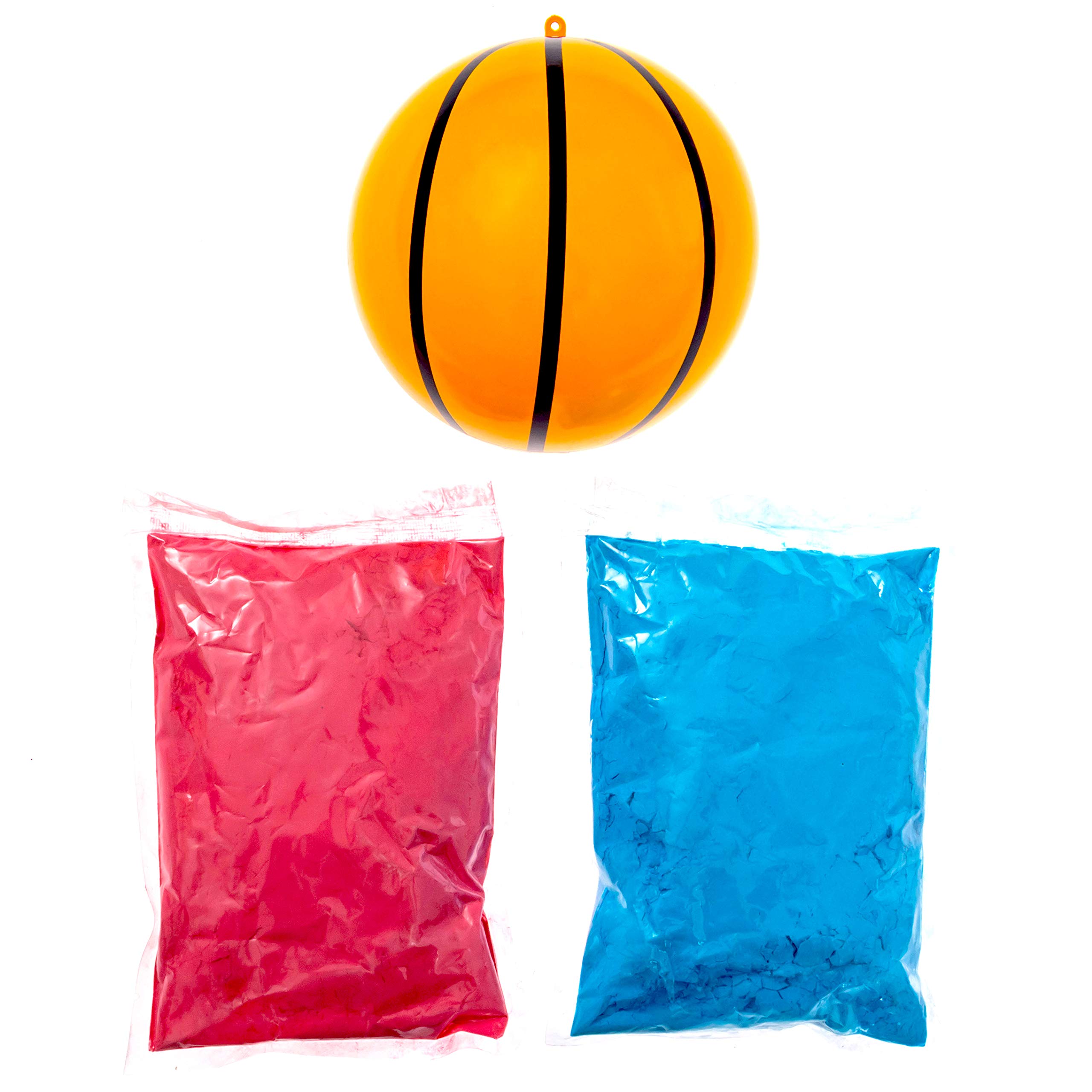 Gender Reveal Basketball with Powder | Exploding Basketballs Kit | Includes Both Pink and Blue Color Packs + One Basketball Shell