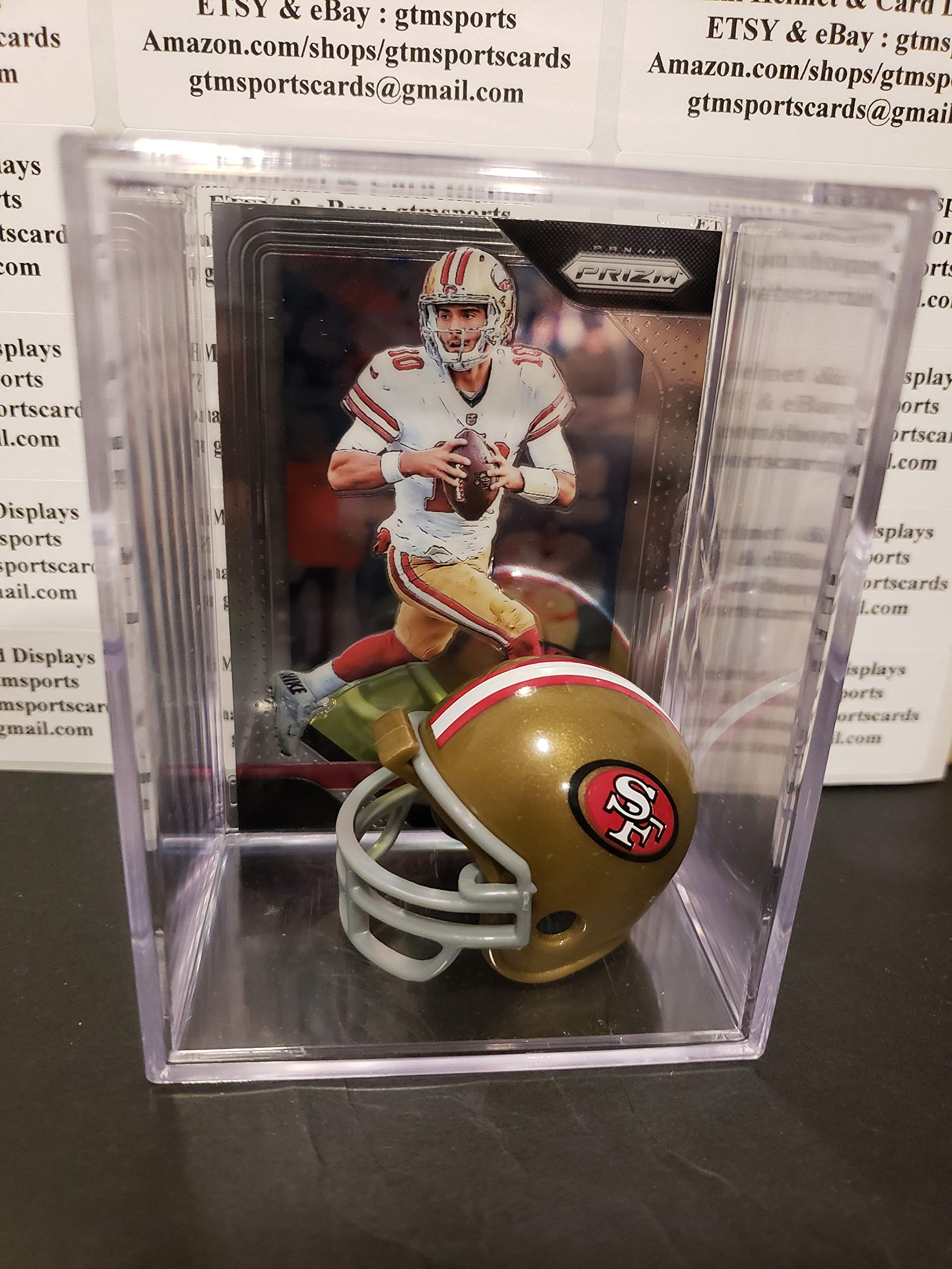 Jimmy Garoppolo San Francisco 49ers Mini Helmet Card Display Case Collectible Auto Shadowbox Autograph