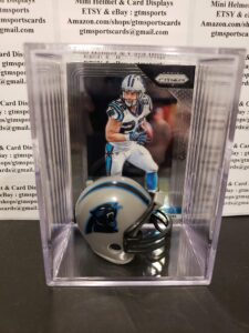 christian mccaffrey carolina panthers mini helmet card display collectible case auto shadowbox autograph