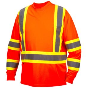 Pyramex RCLTS3120L RCLTS31 Series Long Sleeve T-Shirts Long sleeve moisture wicking t-shirt in orange - large
