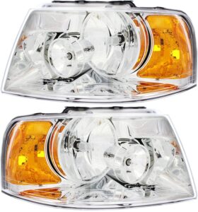 for ford expedition headlights lamps set 2003 2004 2005 2006 halogen driver and passenger side