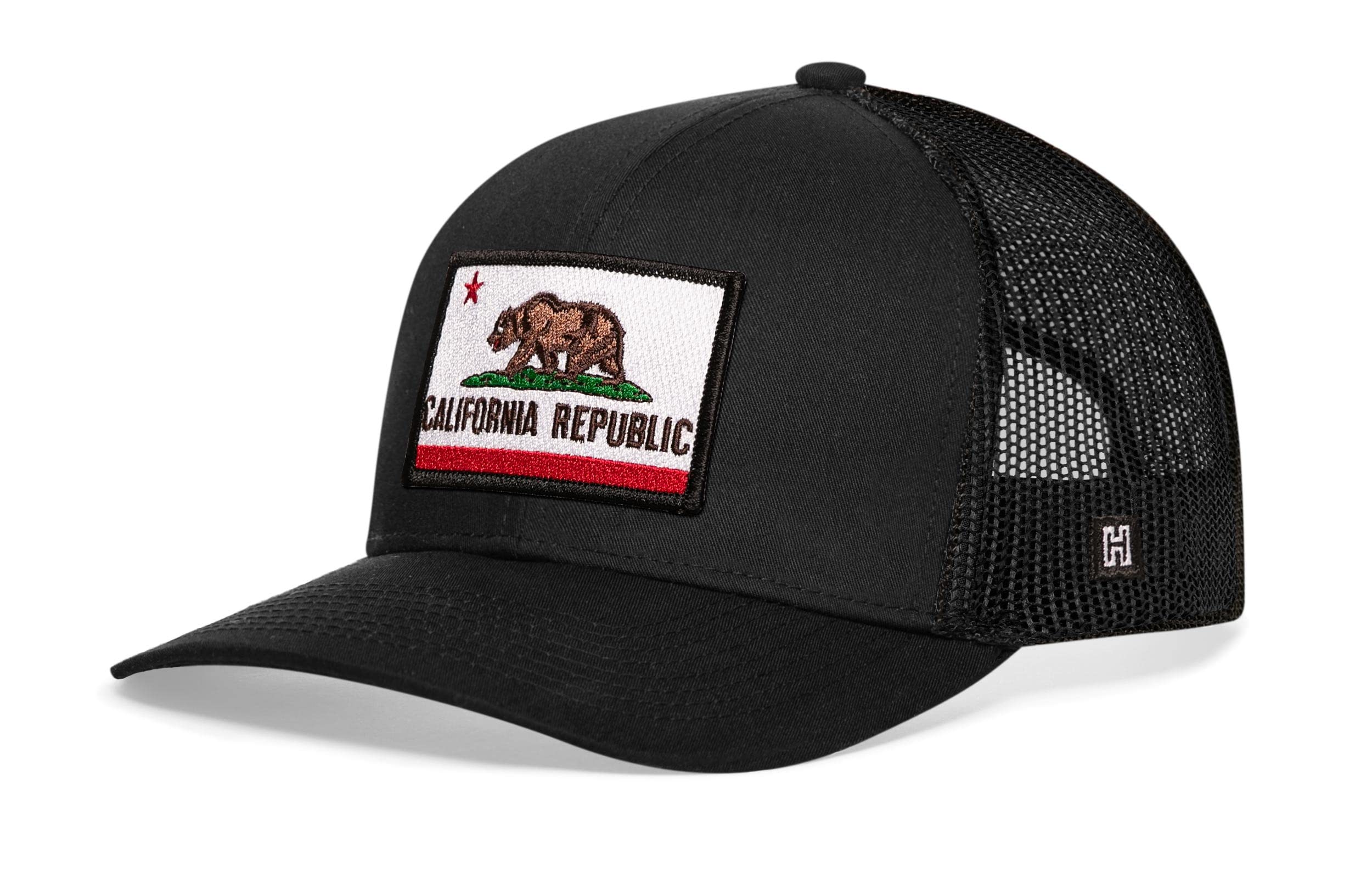 HAKA California Flag Hat – California Republic Trucker Hat CA Baseball Cap Snapback Black