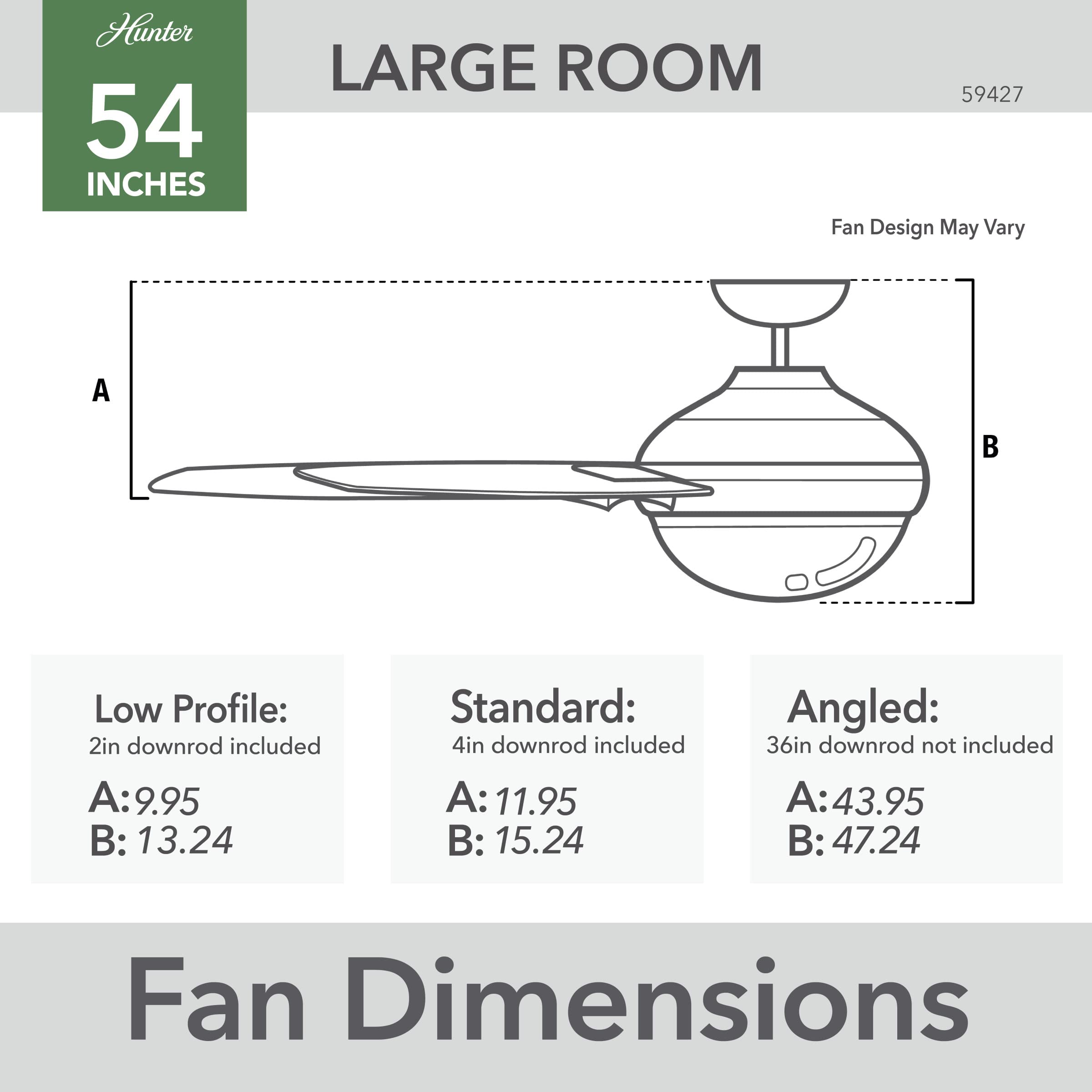 Hunter Fan Company 59427 Casablanca 54" Paume LED Light Kit and Wall Control Ceiling Fan, Fresh White Finish