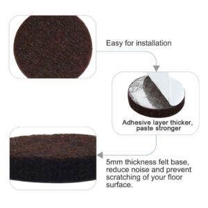 uxcell 70pcs Furniture Pads Round 3/4" Self-Stick Non-Slip Anti-Scratch Felt Pads Floors Protector Dark Brown