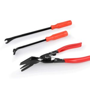 GOOACC 3 Pcs Clip Pliers Set & Fastener Remover - Auto Upholstery Combo Repair Kit with Storage Bag for Car Car Panel Dashboard