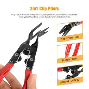 GOOACC 3 Pcs Clip Pliers Set & Fastener Remover - Auto Upholstery Combo Repair Kit with Storage Bag for Car Car Panel Dashboard