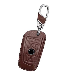ontto fit for bmw key case cover leather keyless entry remote control key fob jacket shell with keyring fit for bmw 1 3 4 5 6 7 series x3 x4 m2 m3 m4 m5 m6 brown