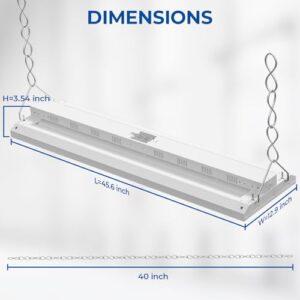 CINOTON 4FT 210W LED Shop Light with 28350LM,0-10V Dimmable Linear High Bay Lighting with 5000K,120-277V 135LM/W Commercial Hanging Lights for Garage Office Warehouse Workshop Factory UL Listed 2Pack