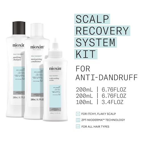 Nioxin Scalp Recovery Anti-Dandruff System Kit for Itchy & Flaky Scalp, Pyrithione Zinc, 6.8 fluid ounce (Packaging May Vary)