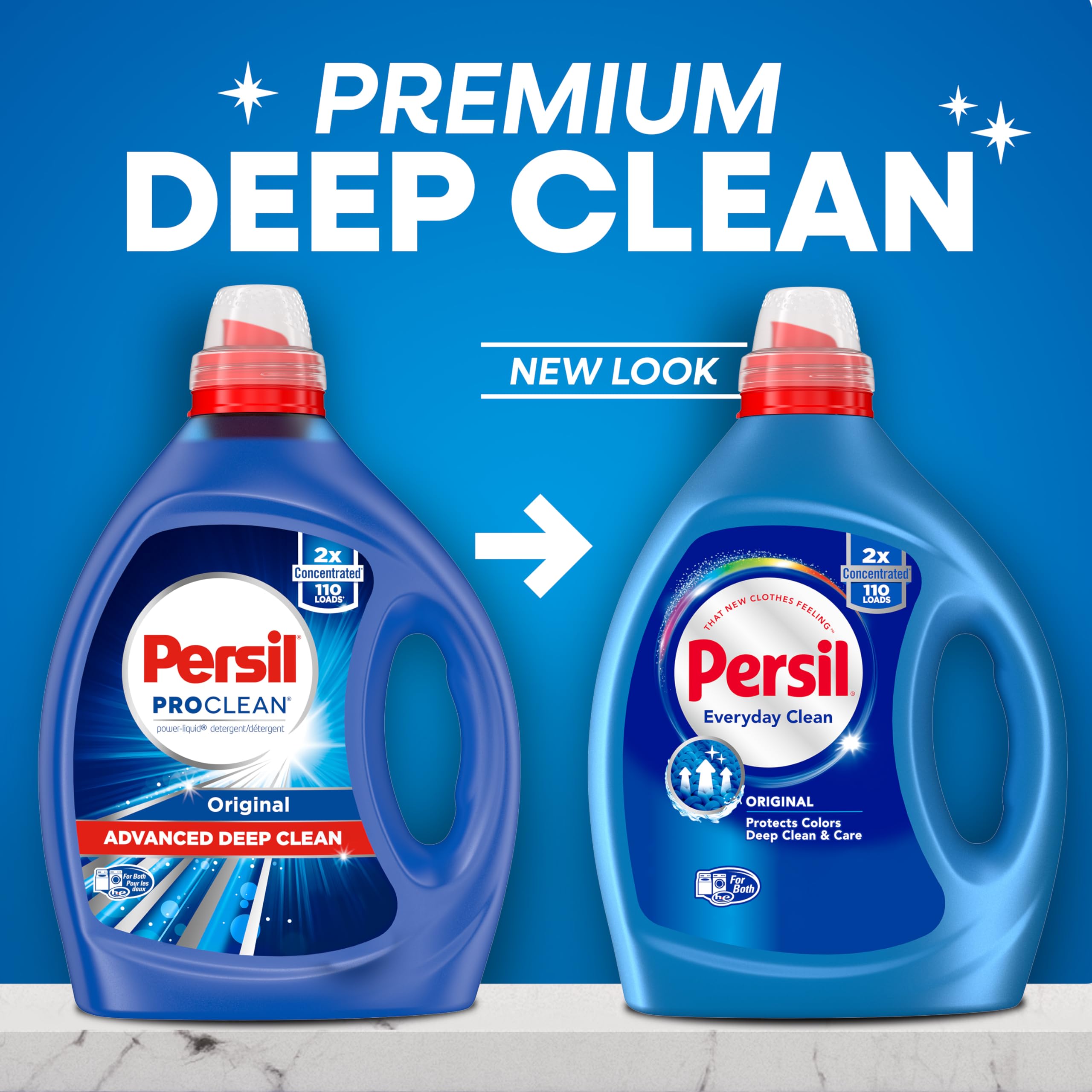 Persil Original Everyday Clean, Liquid Laundry Detergent, High Efficiency (HE), Deep Stain Removal, 2X Concentrated, 82.5 fl oz, 110 Loads